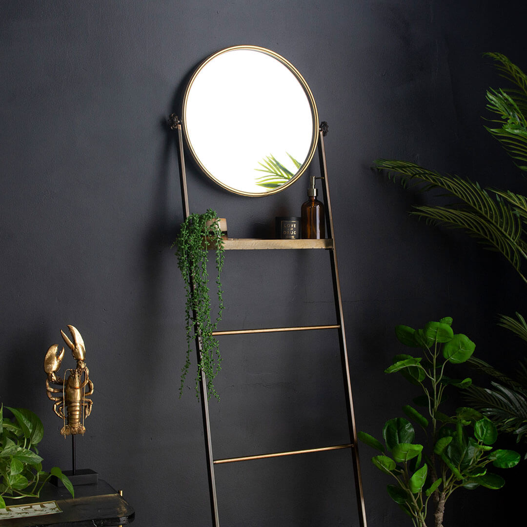 Trenton Ladder Shelf with Mirror