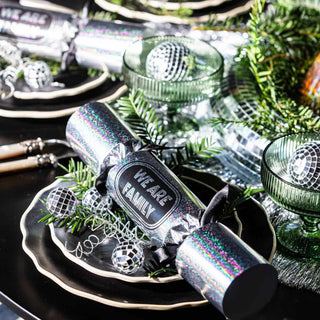 A disco themed Christmas table scape.