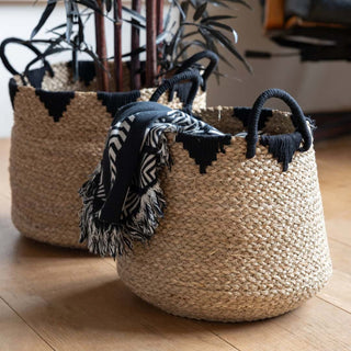 A set of 2 beautiful seagrass storage baskets.