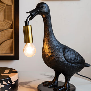 A duck table lamp. 