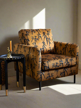 The Edie Bamboo & Golden Glow Velvet Armchair