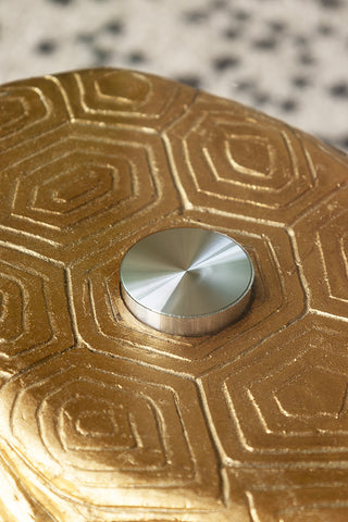 Close-up of the top of the Gold Tortoise Side Table.