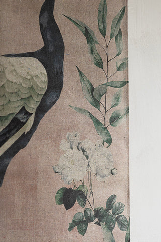 Detail shot of the design on the Large Peacock Wall Art.