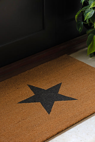 The Large Star Doormat on the floor with a plant in the background.