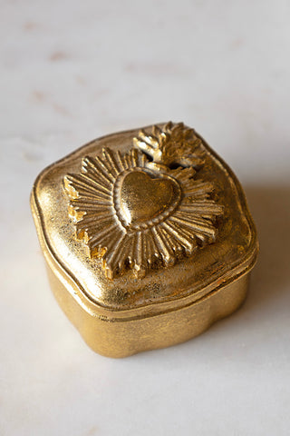 Close-up of the Ornate Sacred Heart Trinket Box.