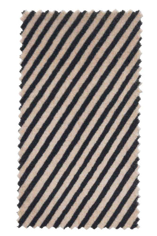 The Studio Stripe Velvet Sand & Black Fabric Swatch.