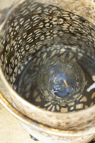 The Rustic-Style Outdoor Lantern seen from above.