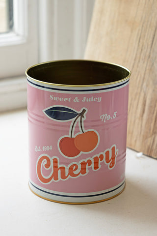 Set Of 2 Retro Cherry Kitchen Storage Tins