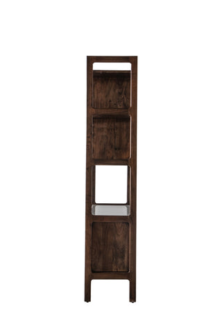 Cutout of the Acacia Wood & Marble Display Cabinet seen from the side.