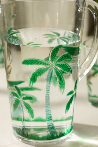 Acrylic Green Palm Tree Picnic Jug