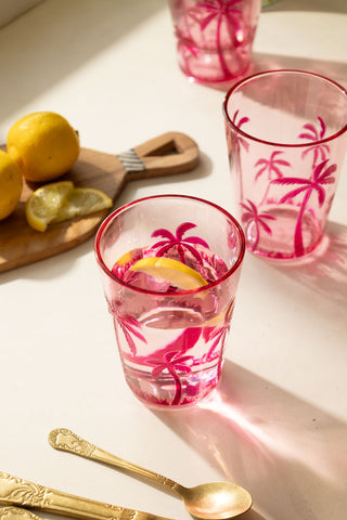 Acrylic Pink Palm Tree Picnic Tumbler