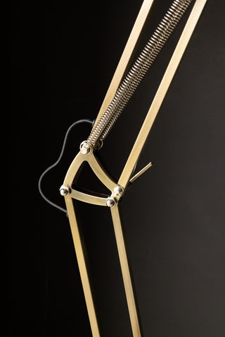 Close-up of the Adjustable Gold Task Floor Lamp.