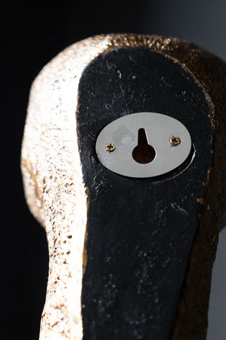 Detail shot of the fitting on the back of the Antique Bronze Ostrich Wall Light.