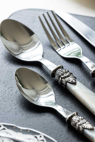 Close-up image of the Antique Champagne Cutlery 4-Piece Set.