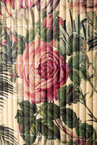 Close-up of the floral design on the Bamboo Floral Print Easyfit Lampshade.