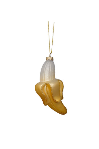 Cutout of the Banana Christmas Tree Decoration on a white background.