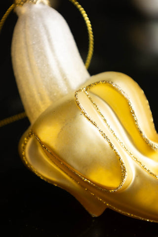 Close-up of the Banana Christmas Tree Decoration.