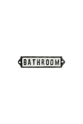 Cutout image of the Bathroom Door Hanging Sign on a white background.