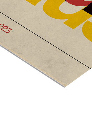 Detail shot of the corner of the Bauhaus Art Print - Unframed on a white background.