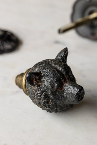 The Bear Door Knob displayed on a white table.