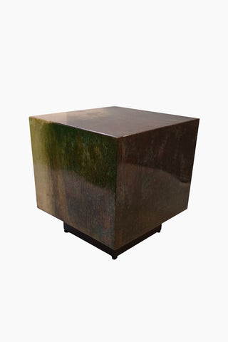 Cutout of the Beautiful Burnished Metal Side Table.