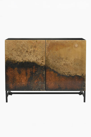 Cutout of the Beautiful Burnished Metal Sideboard on a white background.