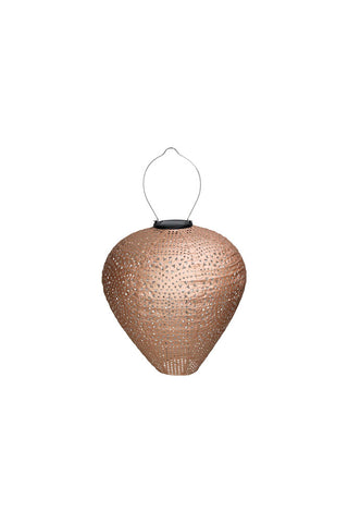 Cutout of the Bell Shaped Peach Outdoor Garden Lantern on a white background.