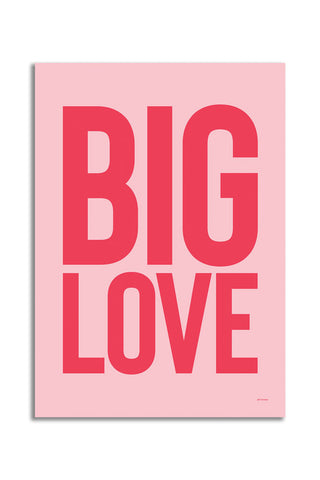 The Big Love Red & Pink Art Print - Unframed on a white background.