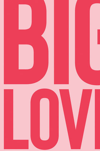 Detail shot of the Big Love Red & Pink Art Print - Unframed.