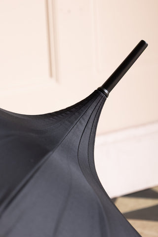 Boutique Black Frilled Edge Umbrella