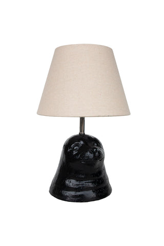 Cutout image of the Black Seal Table Lamp With Linen Shade.