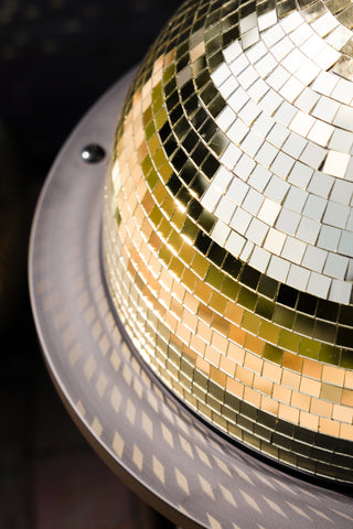 Detail of the disco ball drinks trolley.