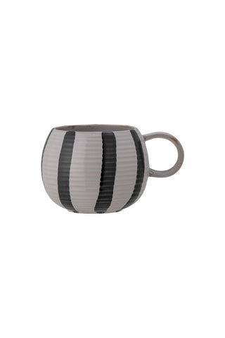 Cutout of the Black & White Stripe Cuddle Mug on a white background.