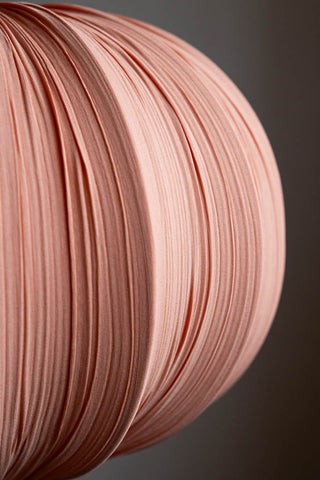 Detail shot of the pleats on the Blush Pleated Fabric Ceiling Light.