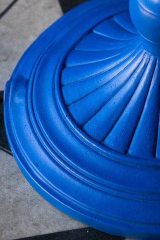 The base of the Bold Blue Parrot Floor Lamp with Shade.