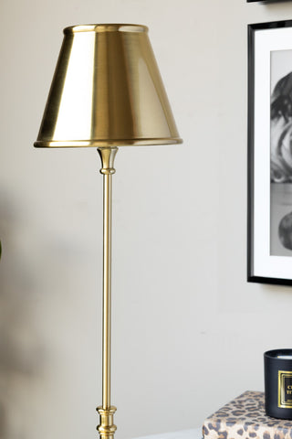 Close-up of the top of the Brass Slim Table Lamp.