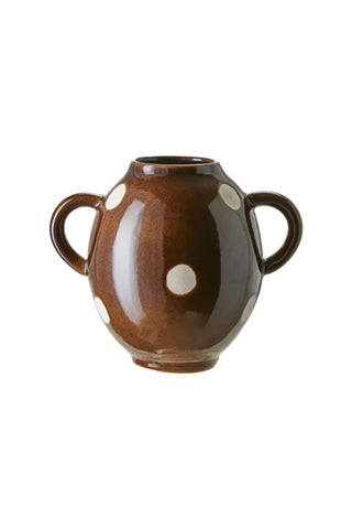 Cutout image of the Brown & Ivory Dotted Display Vase.