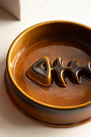 Detail shot of the Ceramic Cat Bowl.