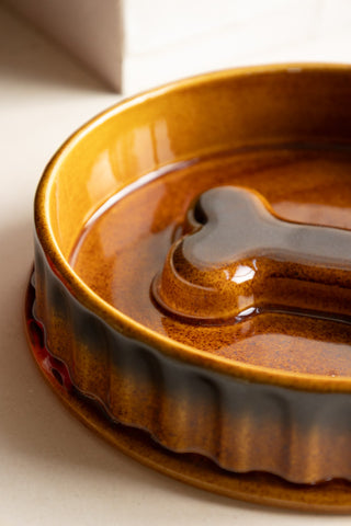 Detail shot of the Ceramic Dog Bowl.