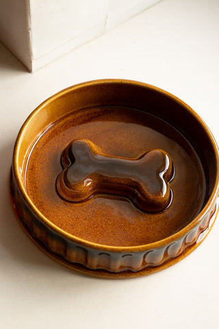 Close-up of the Ceramic Dog Bowl seen from above.