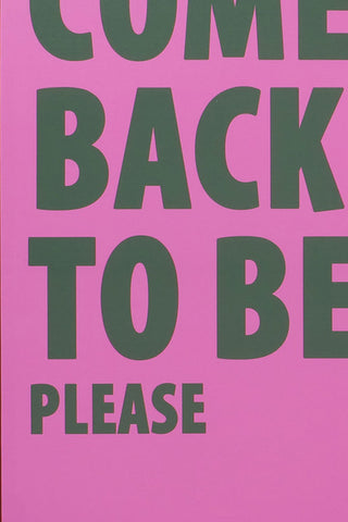 Close-up of the text on the Come Back To Bed Canvas.