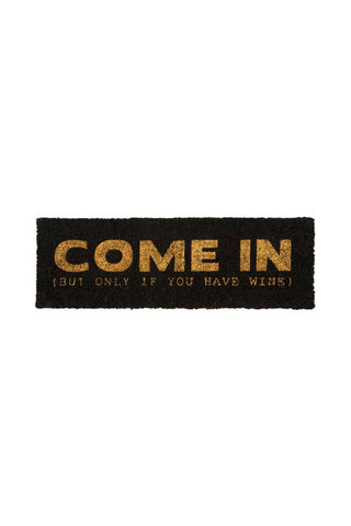 Cutout image of the Come In (But Only If You Have Wine) Coir Doormat.