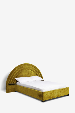 Cutout image of the Curve Bed Green on a white background.