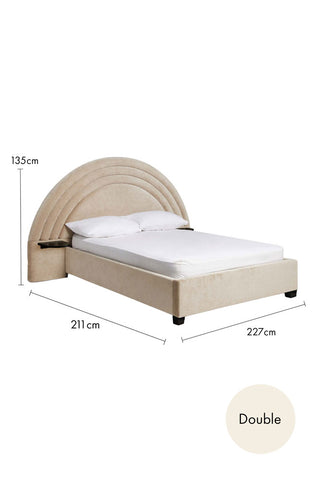 Cutout image of the Curve Bed Whisper Double showing it's dimensions.