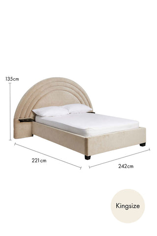 Cutout image of the Curve Bed Whisper Kingsize showing it's dimensions.