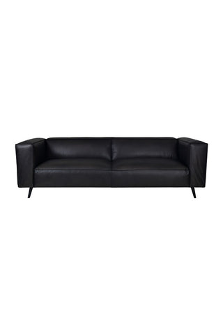 Cutout of the Dark Grey 3-Seater Leather Sofa on a white background.