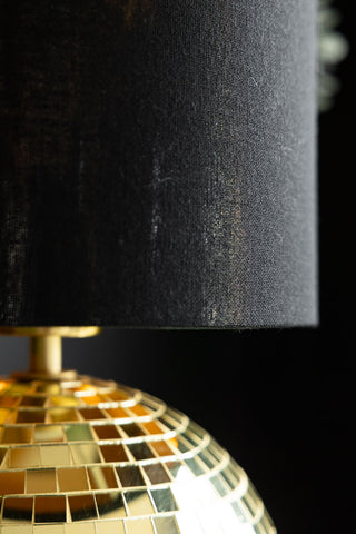 Close-up of the Disco Ball Table Lamp in Gold.