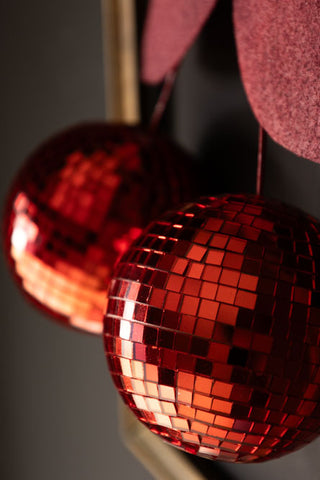 Close-up of the finish on the Disco Cherries Christmas Tree Decoration.