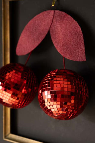 Image of the Disco Cherries Christmas Tree Decoration.