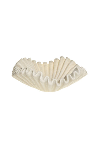 Cutout of a large shell bowl on a white background.